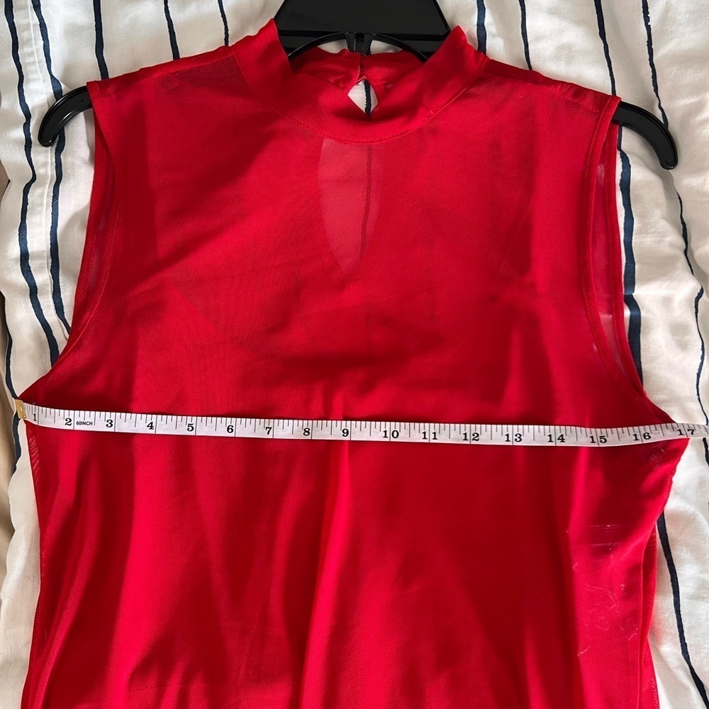 NWOT Vince Camuto Sleeveless Mock neck mesh top women’s size M - Picture 4 of 4